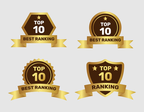 Collection of top ten badges. - Vector.