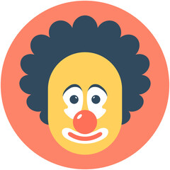 
Joker Face Flat Vector Icon
