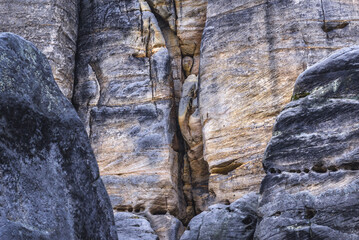 Elephant shape on the sandstone rock in Teplice Rocks, part of Adrspach-Teplice landscape park in Czech Republic