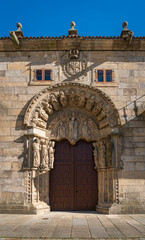 Ornate door, santiago de Compostela, Spain
