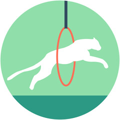 
Lion Jumping Flat Vector Icon
