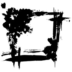 Obraz premium Ink vector brush stroke frame. Vector illustration. Grunge texture.