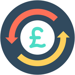 
Pound Exchange Flat vector Icon
