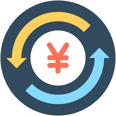 Obraz premium Yen Exchange Flat vector Icon 