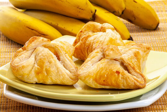 folhados de banana