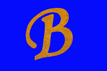 Big orange letter B on a blue background