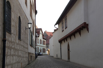 Fototapeta na wymiar typical old street in Germany. Bamberg.