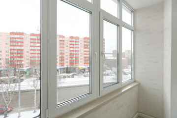 Naklejka na ściany i meble view from the balcony of the apartment building