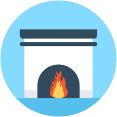 
Room Stove Flat Vector Icon
