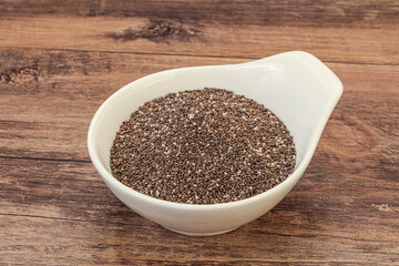 Seasoning chia seeds in the bowl