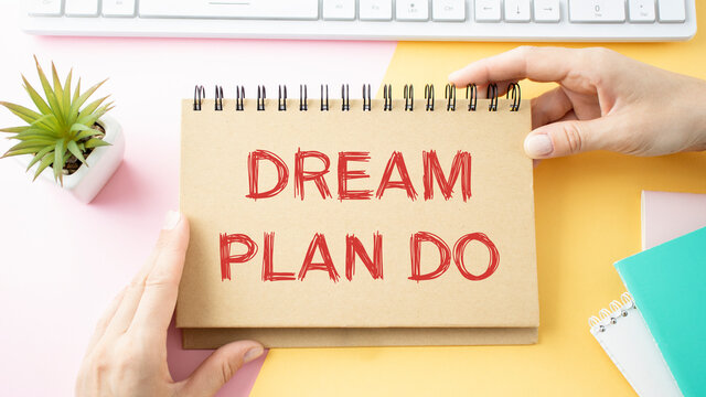 dream, plan, do motivational words - handwriting on a napkin with a cup of coffee