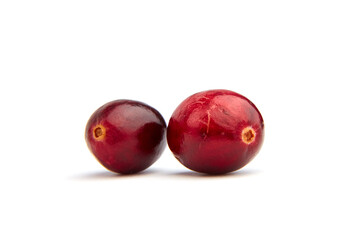 Fresh cranberries isolated on white background