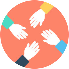 
Collaboration Hands Flat Vector Icon
