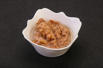 Canned tuna fillet for salad