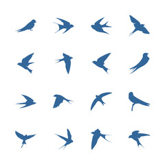 Set of Swallow logo vector template, Creative swallow logo design concepts, icon symbol, illustration