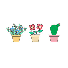 Home plants, Set of icons for web.
