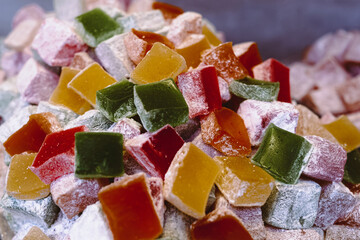 Close up blurry Turkish Delight