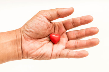 Little Heart in hand of old man. heart disease, Heart Disease Prevention, Health care
