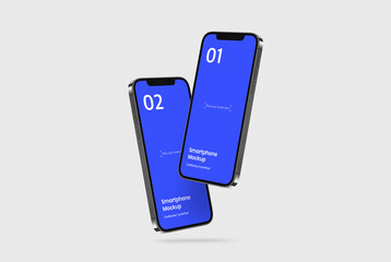 Smartphone Mockup | Fully Editable File, Replaceable Screen, Separated Shadow and Background | 6k Resolution | Help File - obrazy, fototapety, plakaty