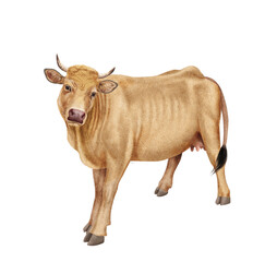 vache laitière, animal, ferme, bétail, blanc, beige, gazon, agriculture, bétail, boeuf, taureau, champ, alpage, mammifère, isolé, prairie, mollet, lait, nature, rural, vache laitière, vert, domestique