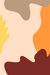 Abstract background with fluid and floral shapes. Creative warm background in trendy colors. Good for cards, posters, invitation, wallpaper, banner. Vector hand drawn illustration.