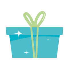 blue gift with bowtie vector design