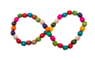 wooden colored beads isolated