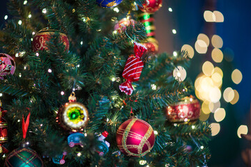 Fototapeta na wymiar festive christmas and new year decorations 