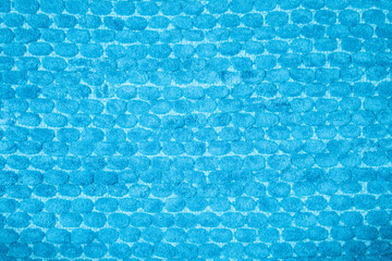 Obraz premium home decor carpet. background of knitted microfiber yarn in turquoise, blue aqua background. Home decor for living room, bathroom concept