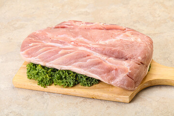 Raw pork loin for cooking