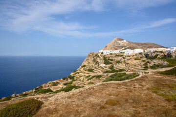 Fototapeta na wymiar Coast of beautiful Folegandros Island in the Aegean Sea. Greece