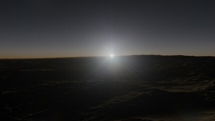 science fiction illustration, alien planet landscape, view from a beautiful planet, beautiful space background 3d render
