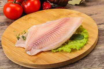 Raw tilapia fish for cooking
