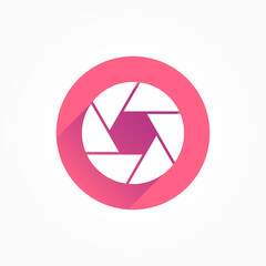 Camera Shutter Long Shadow Color Icon