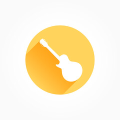 Electric Guitar Long Shadow Color Icon