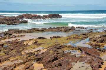 View of the spectacular rocks on Surf Beach, Phillip Island, Victoria, Australia