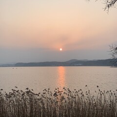 sunrise over the lake