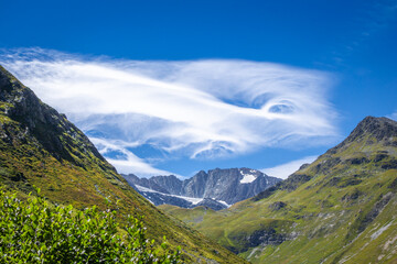 Fototapeta premium Alpine glaciers and mountains landscape in French alps.