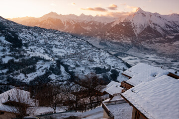 Winter sunrise in the Alps