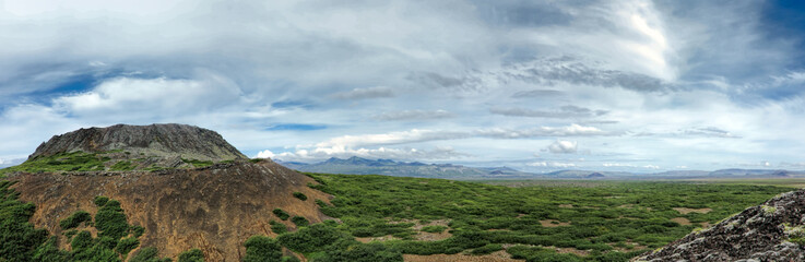 Fototapeta na wymiar Eldborg Crater Panorama in Iceland