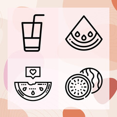 Simple set of digestive fluid related lineal icons