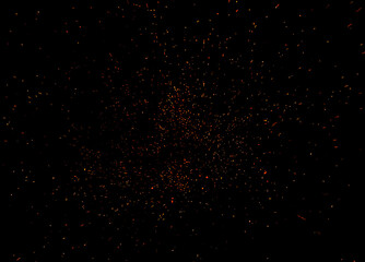 fire flames with sparks on black background