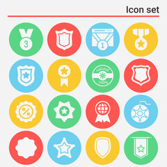 16 pack of of honor  filled web icons set