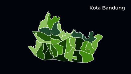 Bandung City Map, Map Kota Bandung Jawa Barat, West Java, Indonesia per Kecamatan