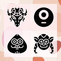 Simple set of mythical related filled icons
