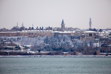 Historical peninsula in winter day  in Istanbul, Turkey