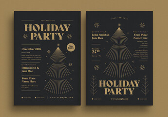 Holiday Gold Christmas Event Flyer Layout