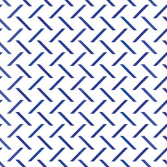 Vector blue diagonal stripes white seamless pattern