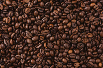 Fototapeta premium background of mountain of coffee beans
