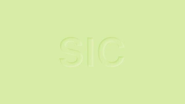 Word Sic in pastel color. Trendy neumorphism loop animation. Text with soft shadow on solid pastel background.